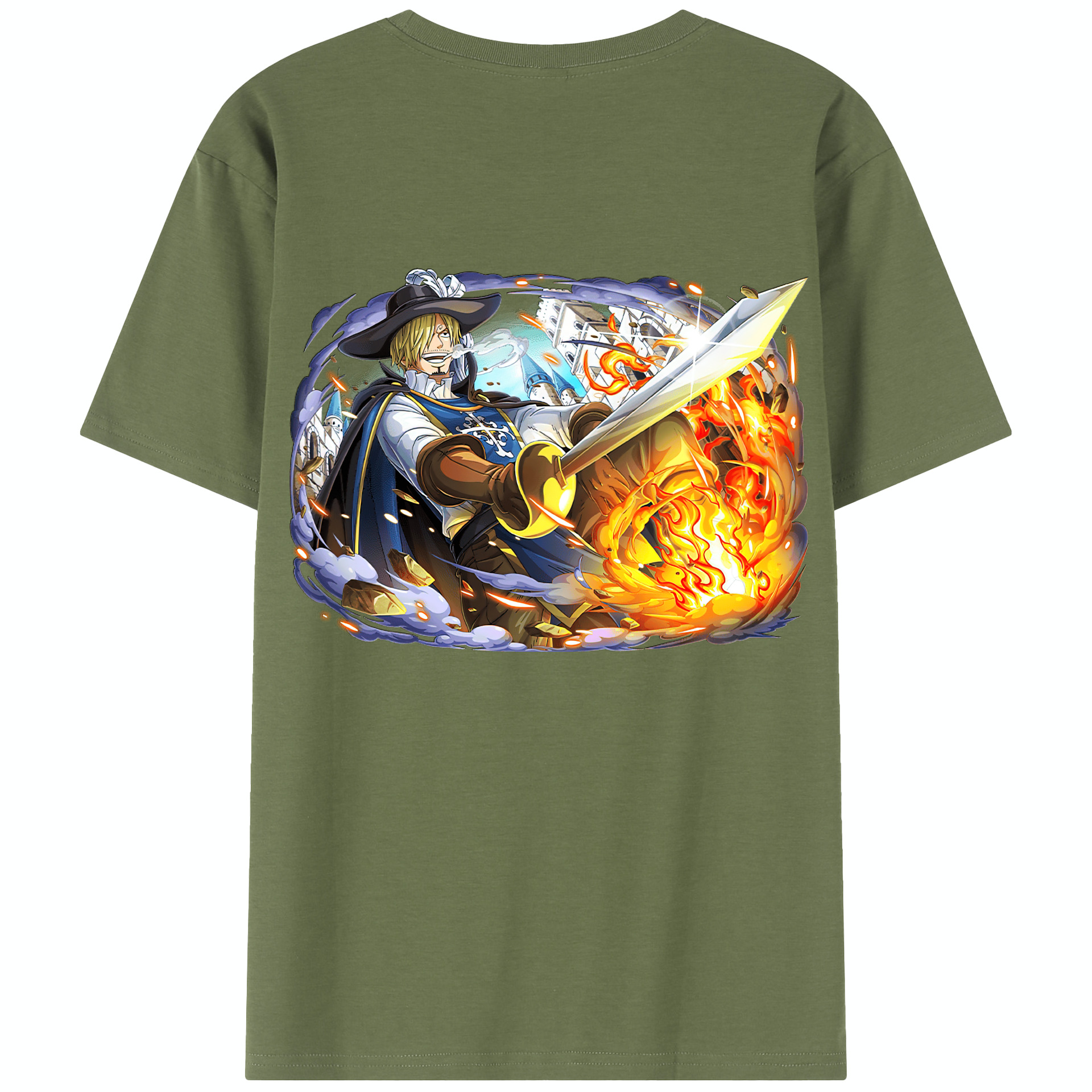 ワンピース サンジ ONE PIECE Sanji 綿100％半袖Tシャツ（背面プリント）